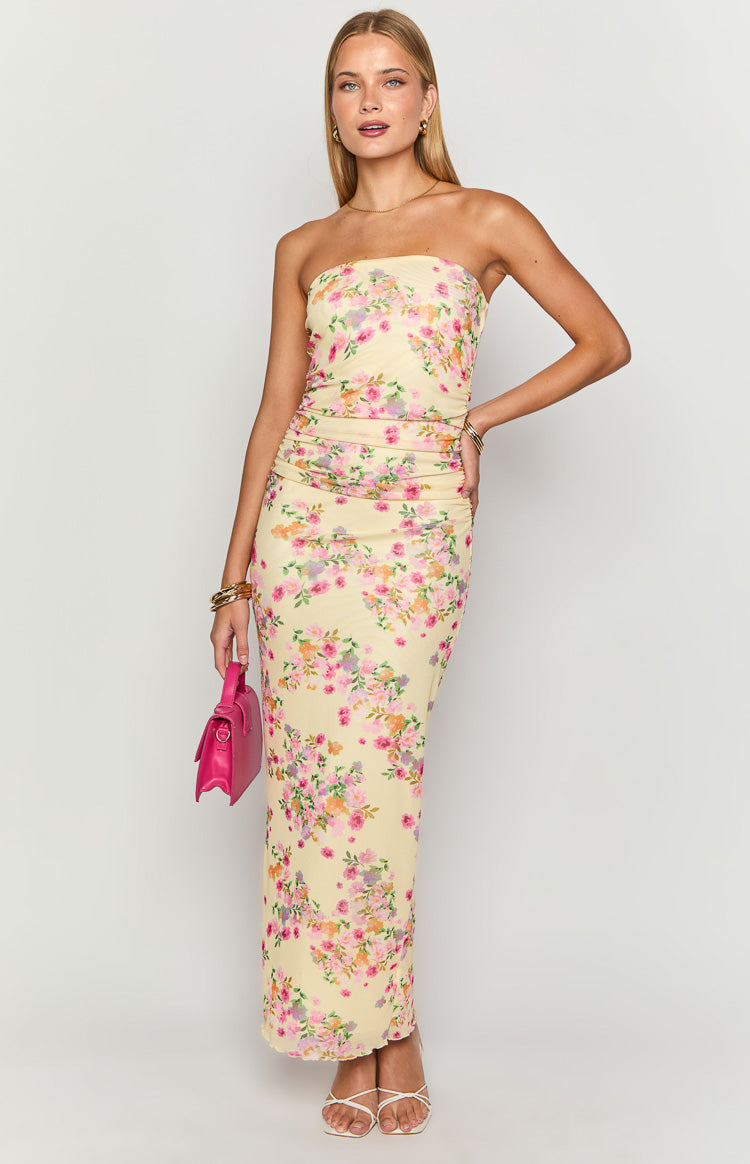 Imogen Yellow Bloom Maxi Dress — 3