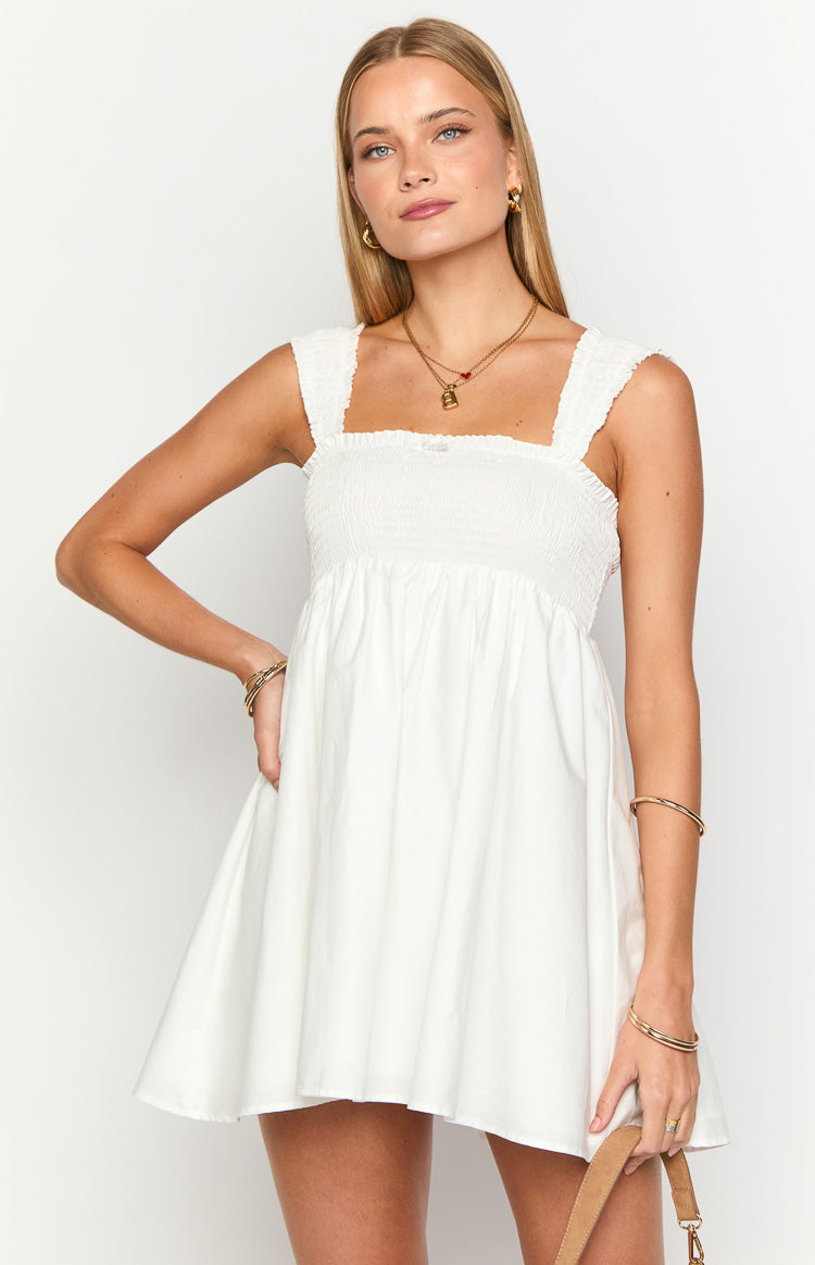 Dekoda White Cap Sleeve Mini Dress — 1