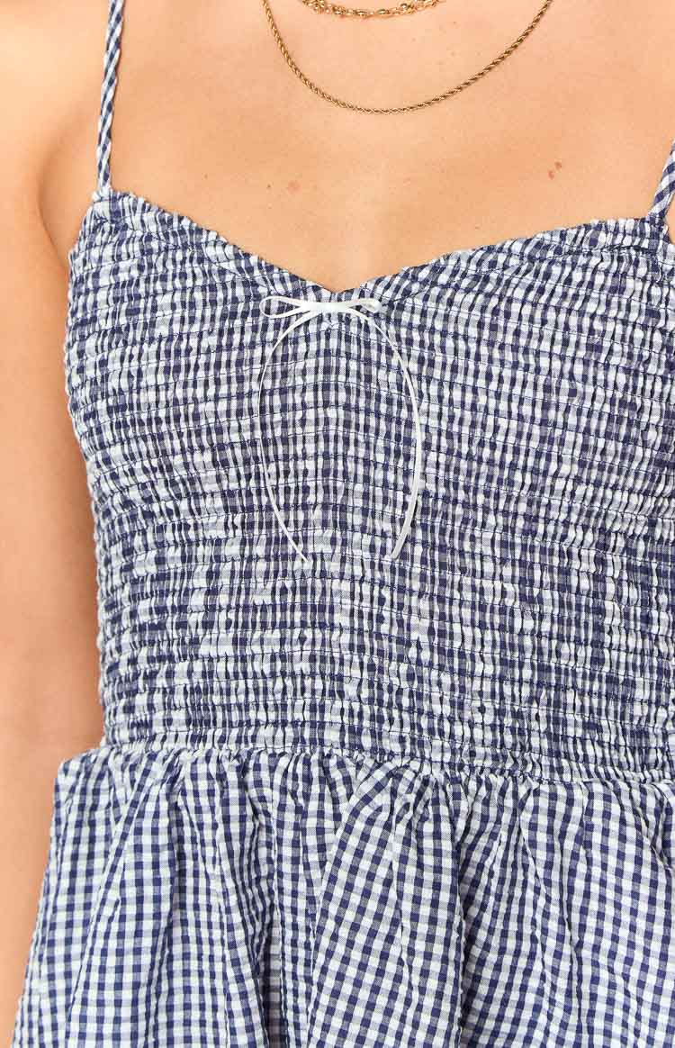 Heidi Navy Gingham Playsuit — 11