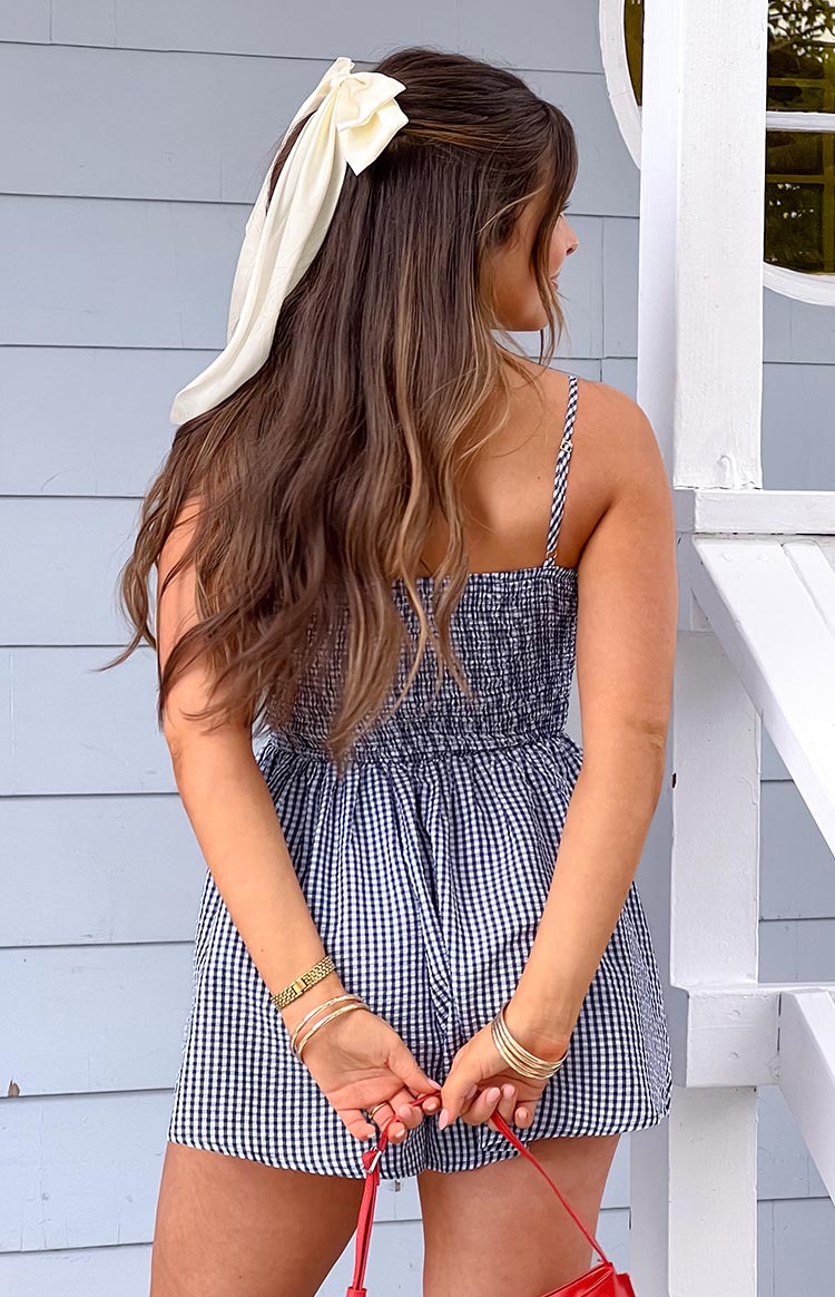 Heidi Navy Gingham Playsuit — 7