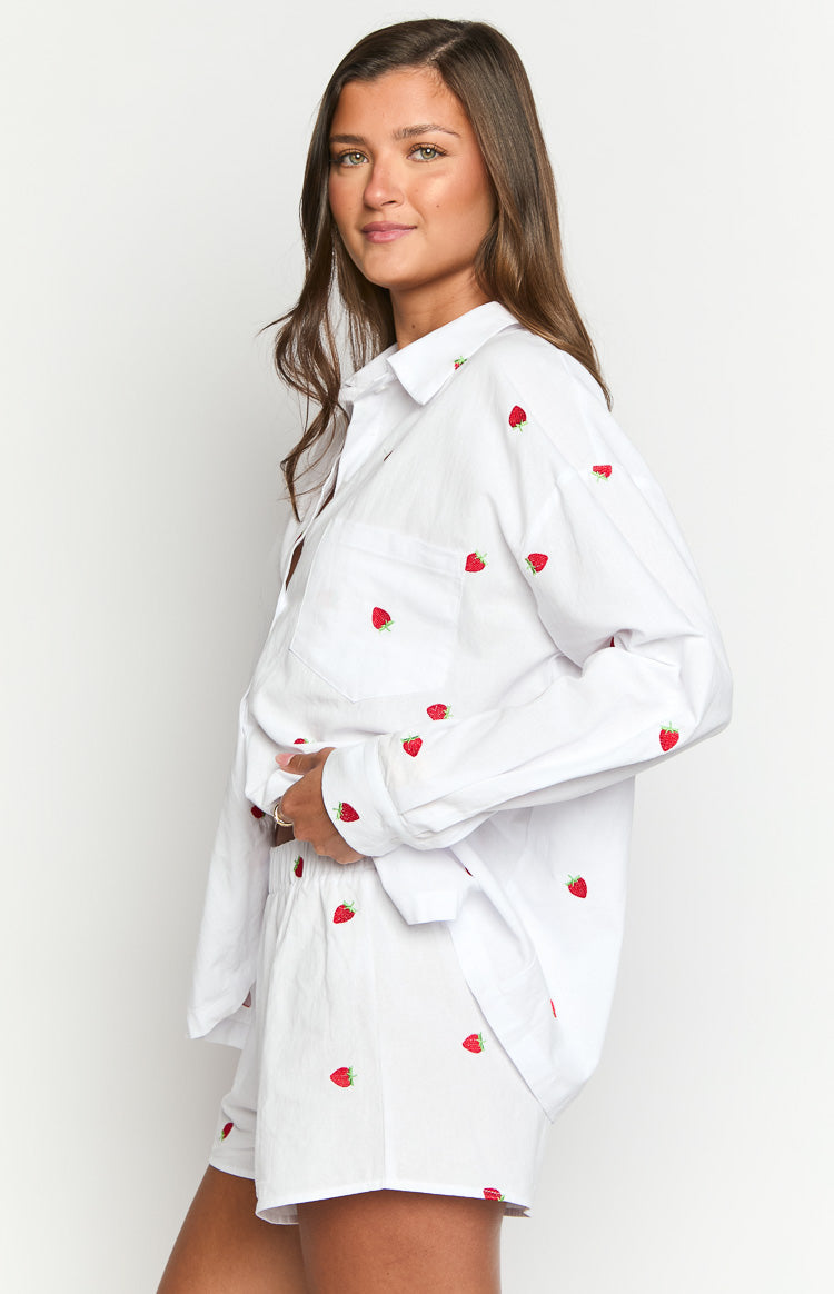 Brad White Strawberry Embroidered Boxer Shorts — 5