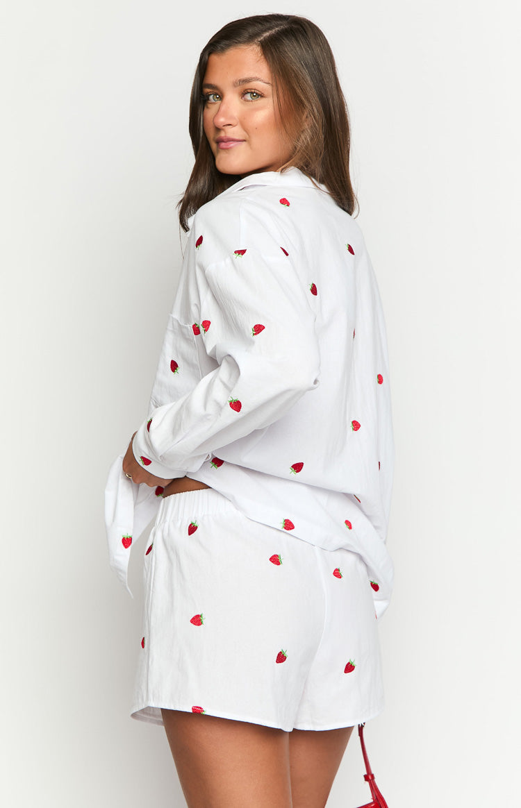 Brad White Strawberry Embroidered Boxer Shorts — 6