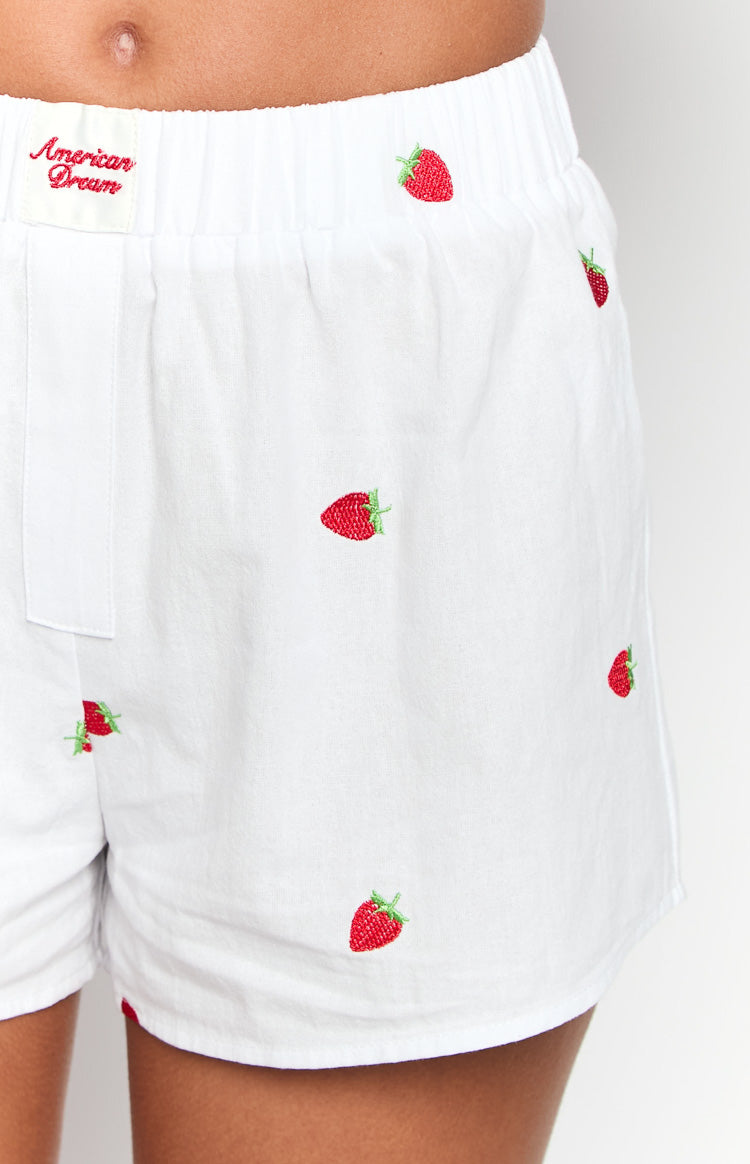 Brad White Strawberry Embroidered Boxer Shorts — 7