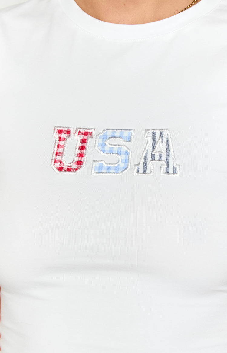 Astrea White USA Baby Tee — 6