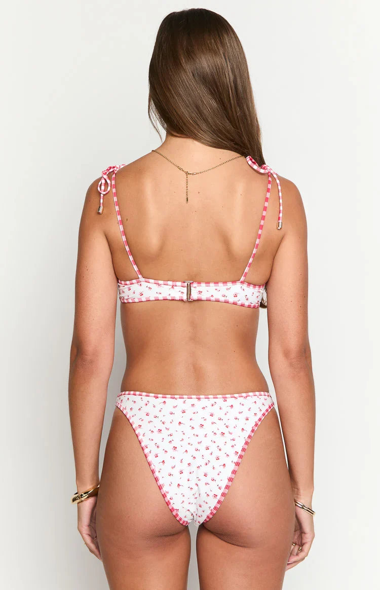 9.0 Swim Bianca Red Floral Bikini Top — 6