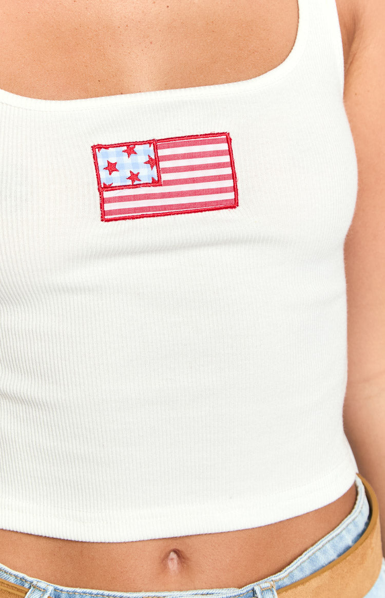 Suzie White USA Embroidered Tank Top — 6
