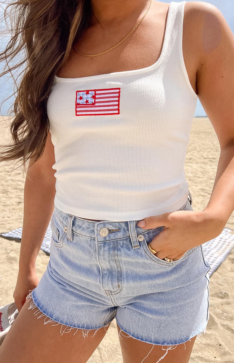 Suzie White USA Embroidered Tank Top — 10