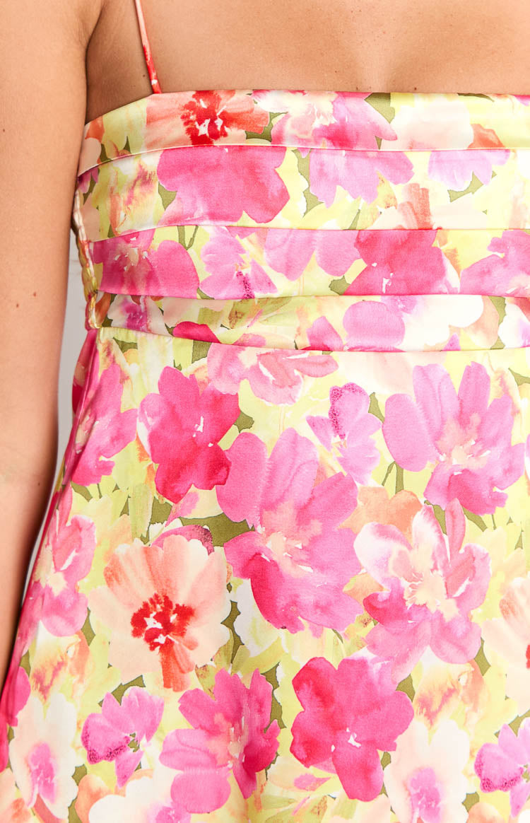 Chantell Yellow Floral Pop Mini Dress — 6