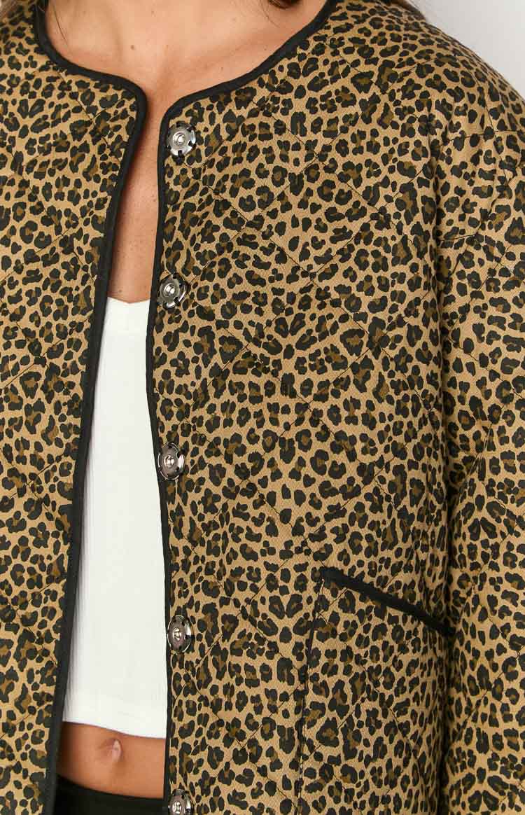 Robbie Leopard Print Quilted Jacket — 7