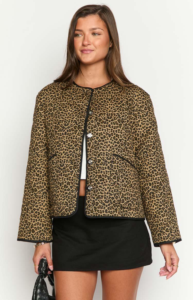Robbie Leopard Print Quilted Jacket — 2