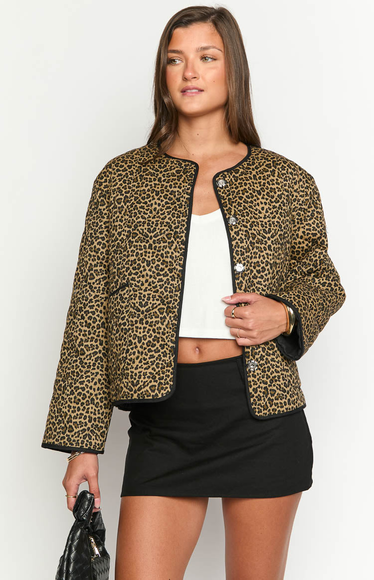 Robbie Leopard Print Quilted Jacket — 6