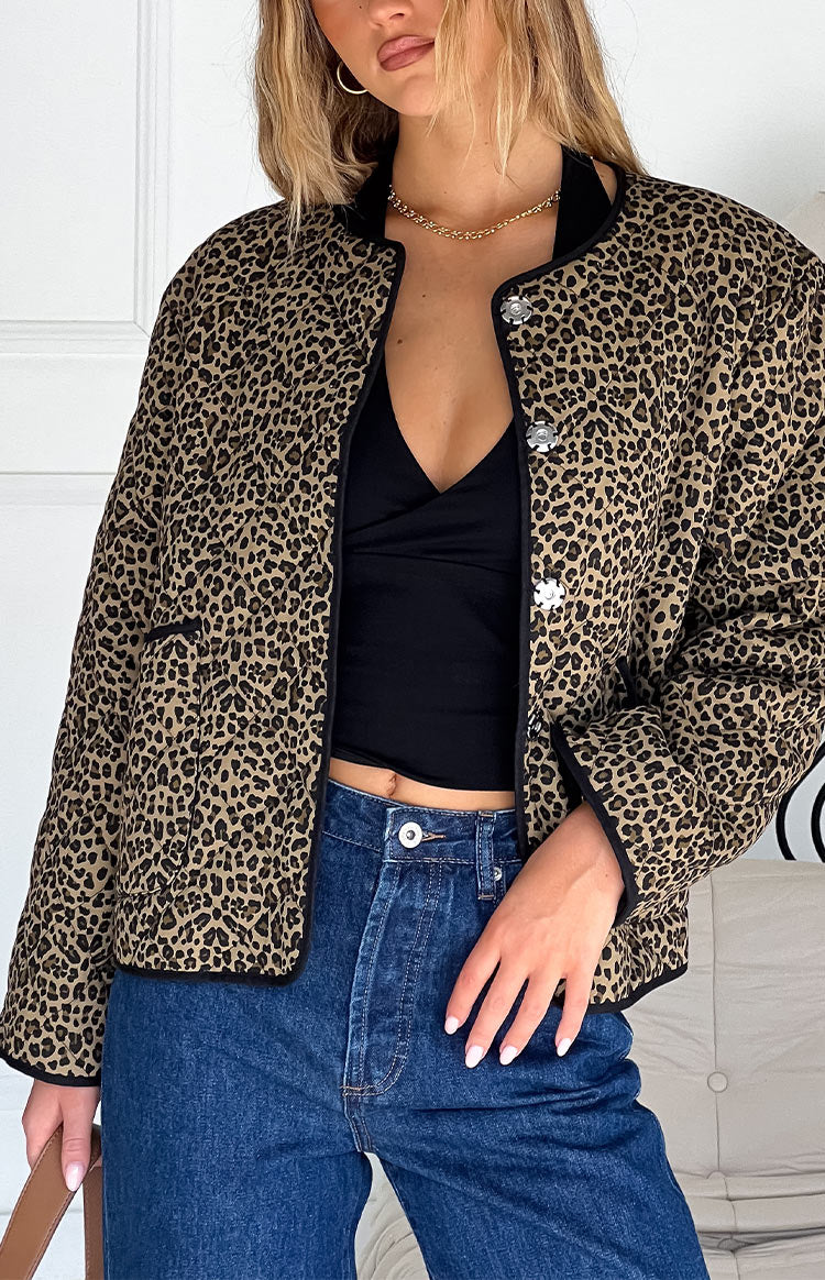 Robbie Leopard Print Quilted Jacket — 8