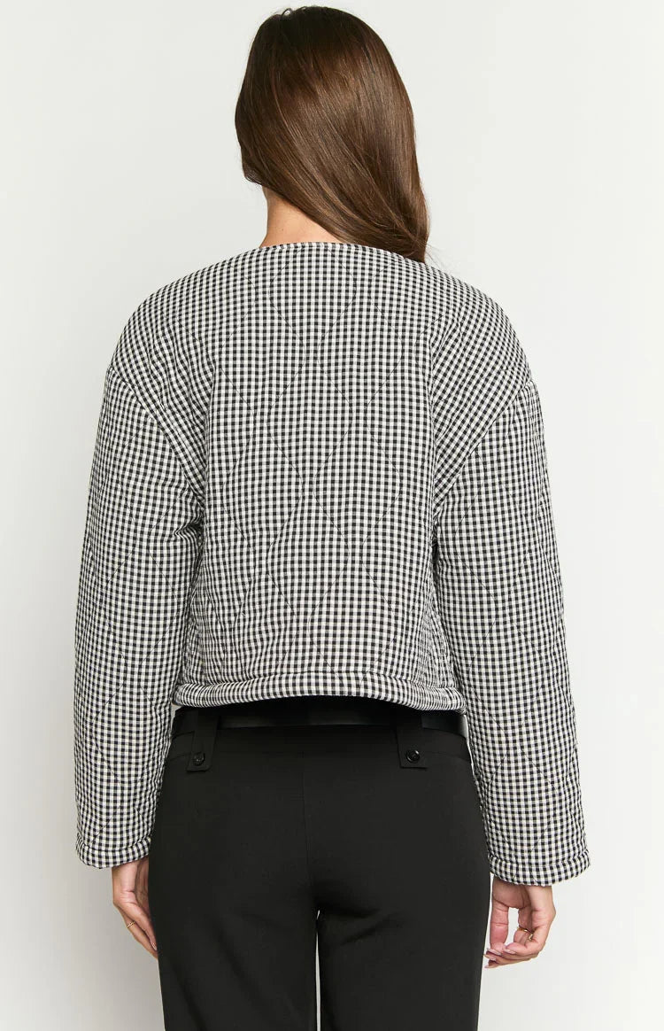 Lennie Black Gingham Quilted Jacket — 6