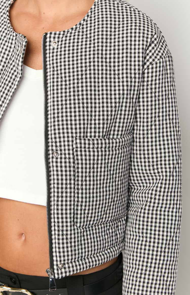 Lennie Black Gingham Quilted Jacket — 7