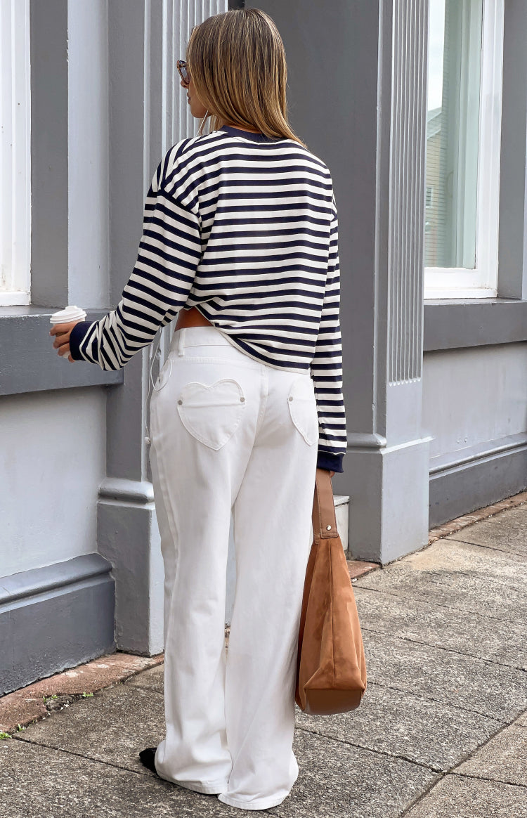 So Breezy Navy Stripe Long Sleeve Top — 6