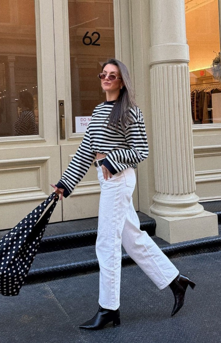 So Breezy Navy Stripe Long Sleeve Top — 18