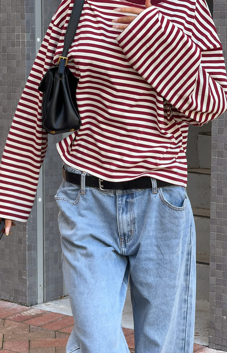 Lioness Bloom Wine Stripe Long Sleeve Top — 7