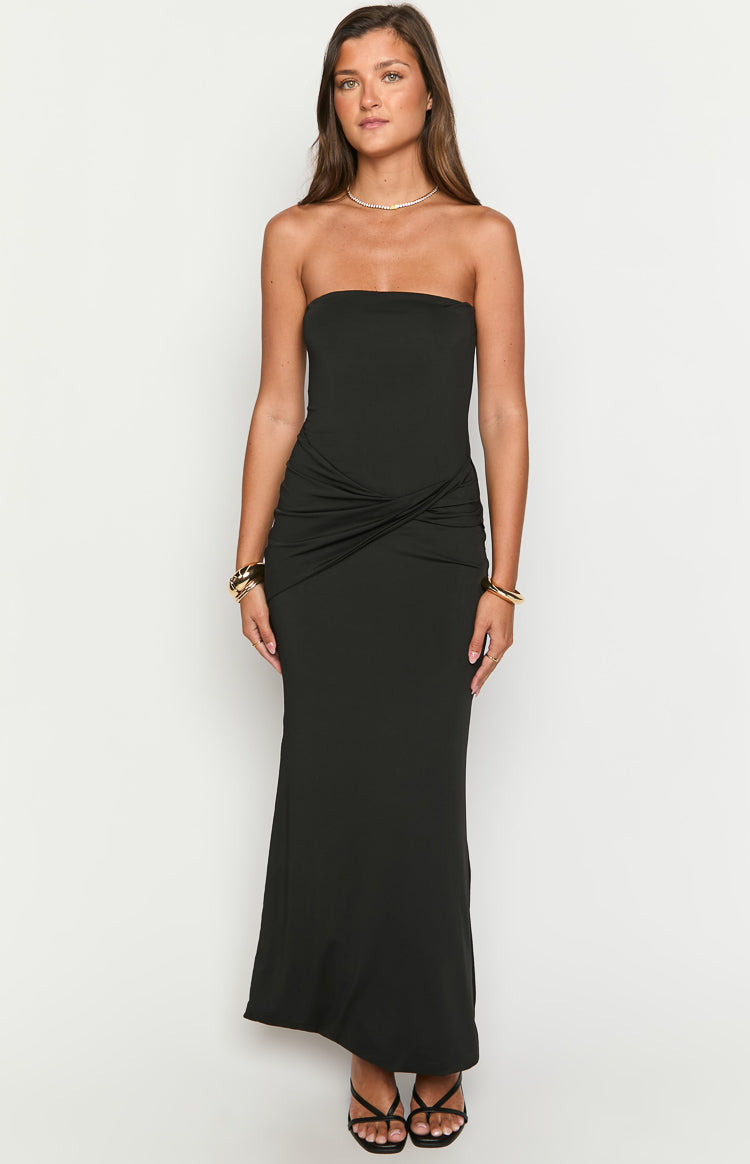 Matilda Black Strapless Maxi Dress — 2