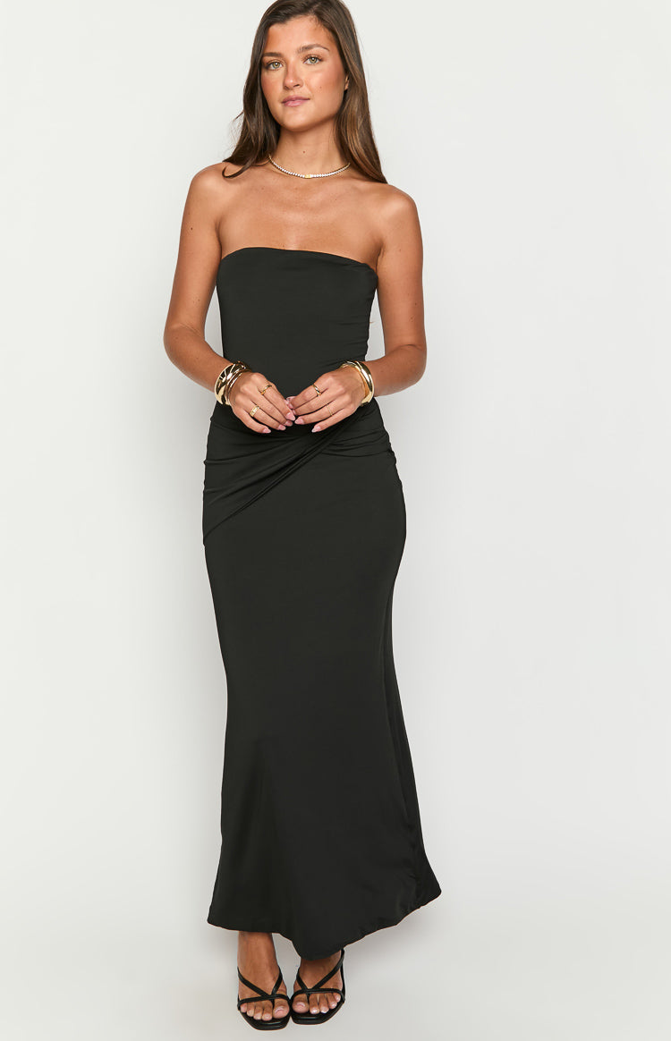 Matilda Black Strapless Maxi Dress — 8