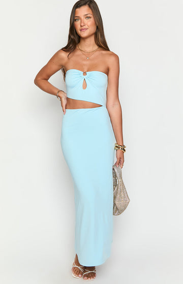 Kain Blue Strapless Maxi Dress — 1