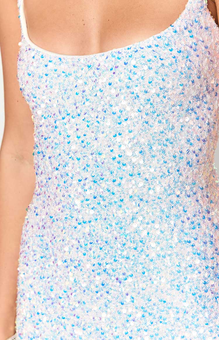 Andrea White Velvet Sequin Maxi Dress — 6