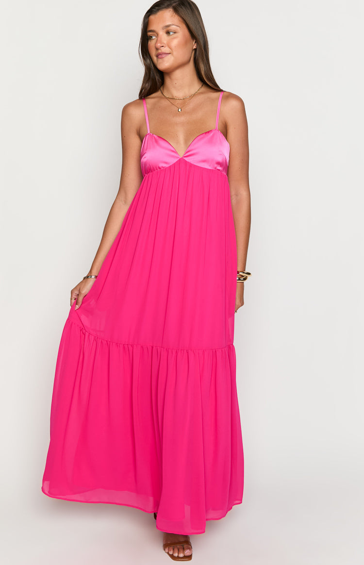 Dekota Hot Pink Contrast Maxi Dress — 2