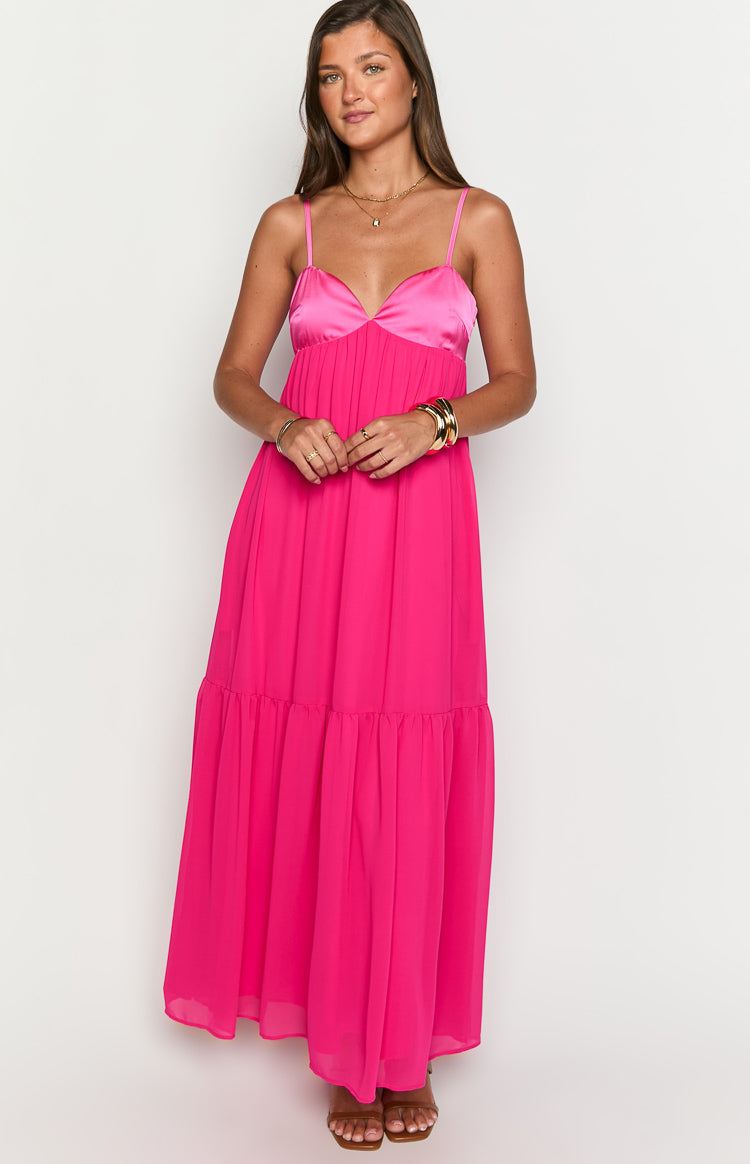 Dekota Hot Pink Contrast Maxi Dress — 3