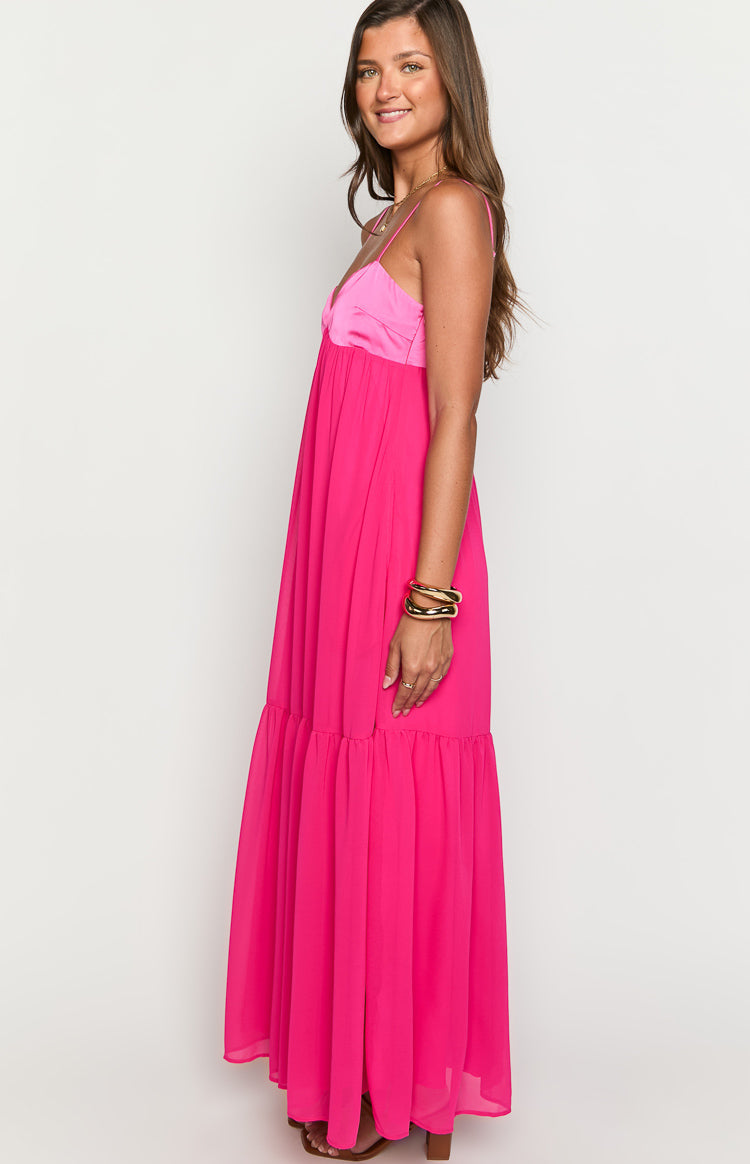 Dekota Hot Pink Contrast Maxi Dress — 4