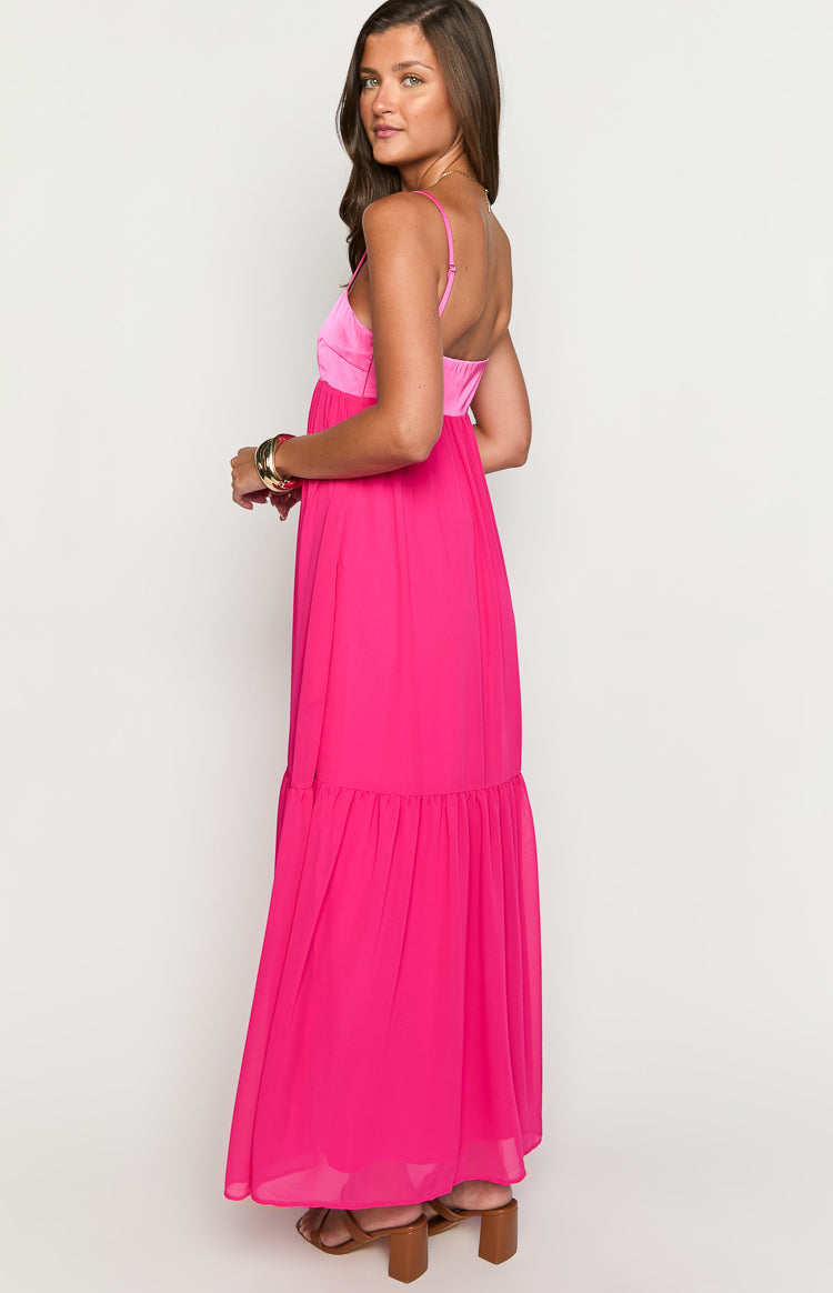 Dekota Hot Pink Contrast Maxi Dress — 5