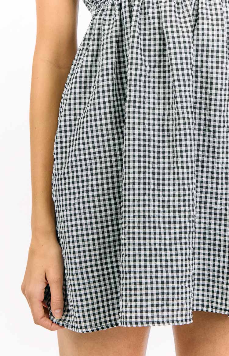 Avara Black Gingham Mini Dress — 6