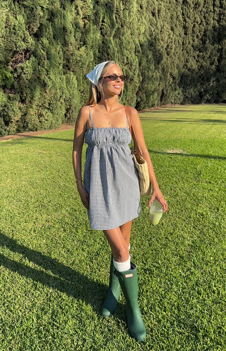Avara Black Gingham Mini Dress — 7