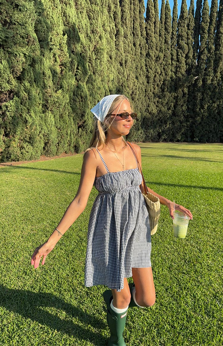 Avara Black Gingham Mini Dress — 8