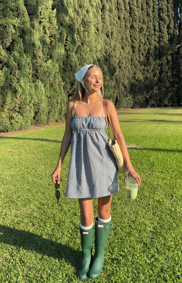 Avara Black Gingham Mini Dress — 9