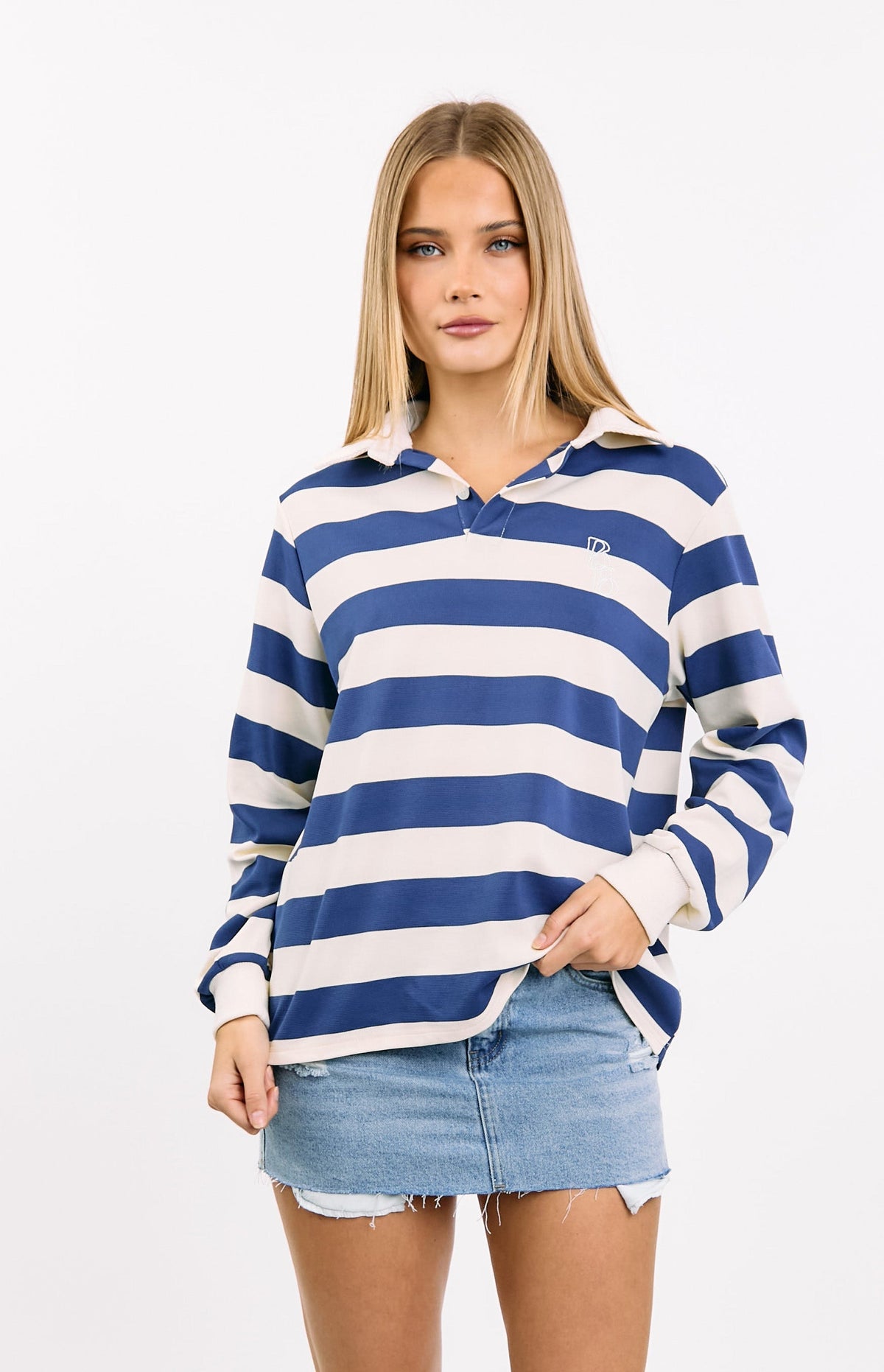 Found Love Light Wash Denim Low Rise Mini Skirt — 8