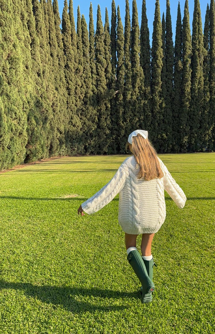Thursdays Cream Cable Knit Sweater Dress — 9