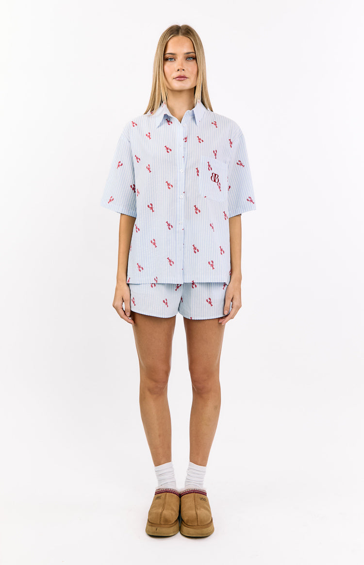 Alexea Lobster Print Pajama Shirt — 3