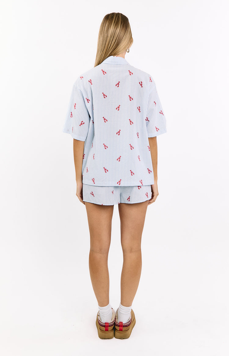 Alexea Lobster Print Pajama Shirt — 5