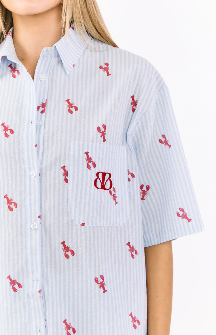 Alexea Lobster Print Pajama Shirt — 6