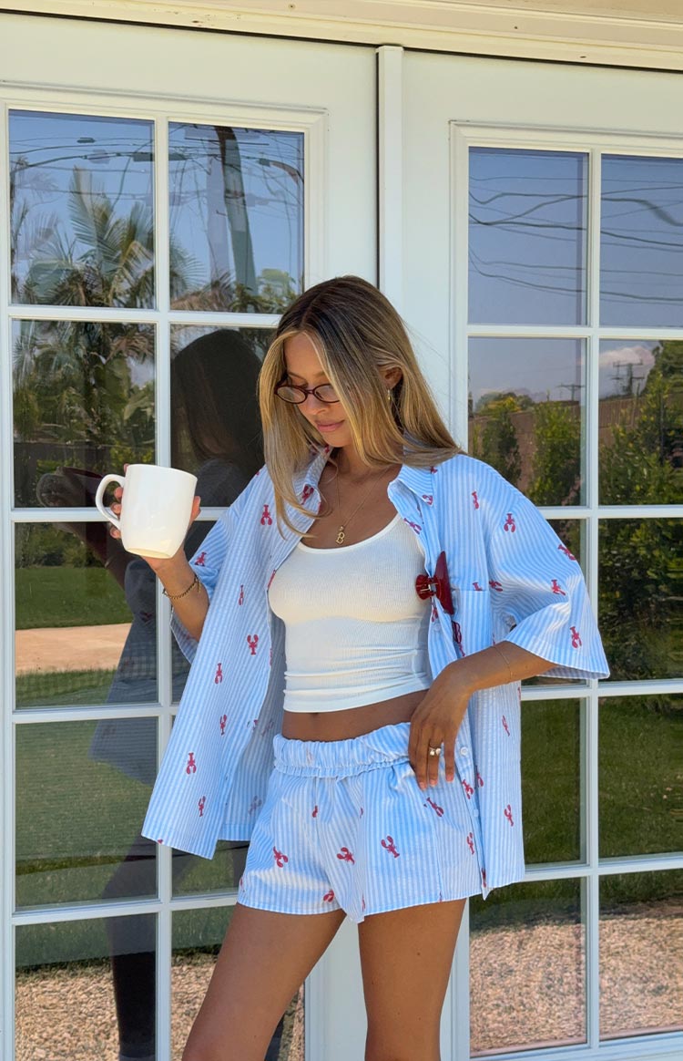 Alexea Lobster Print Pajama Shirt — 7