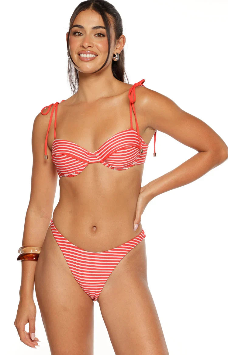 9.0 Swim Bianca Red Stripe Bikini Bottoms — 2