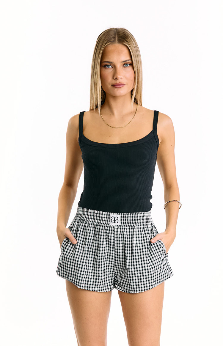 Baxter Black Gingham Shorts — 1