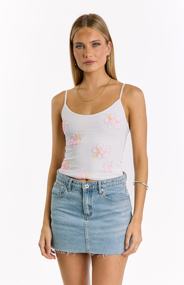 Mallorie White Beaded Top — 1