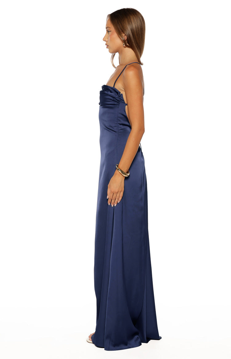 Blaise Navy Satin Maxi Dress — 20