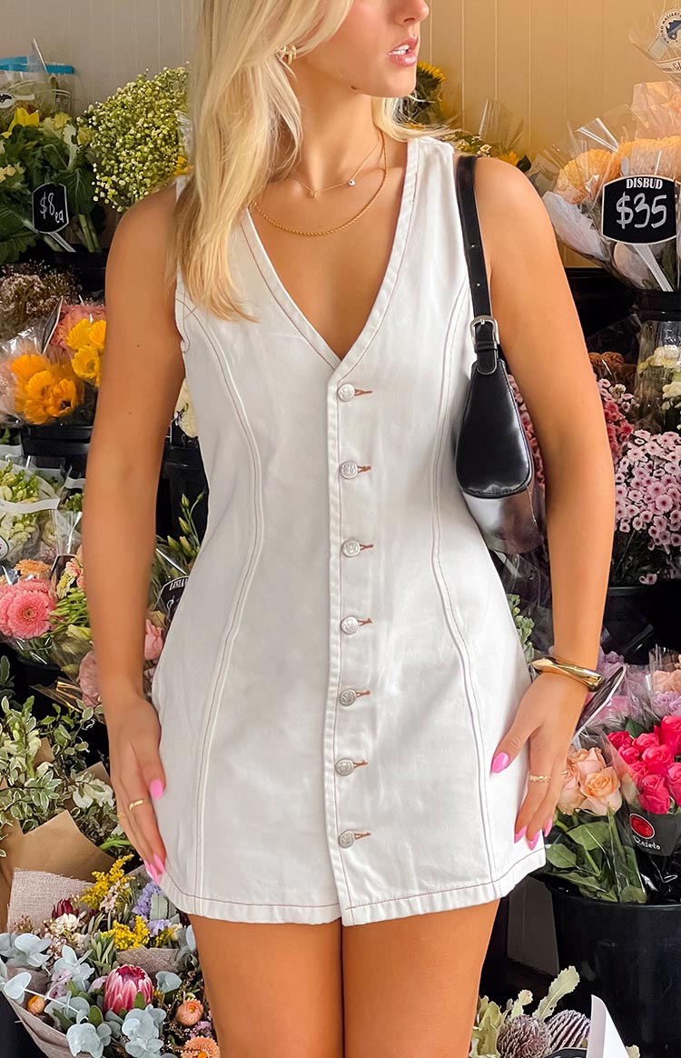 Isla White Wash Denim Mini Dress — 7