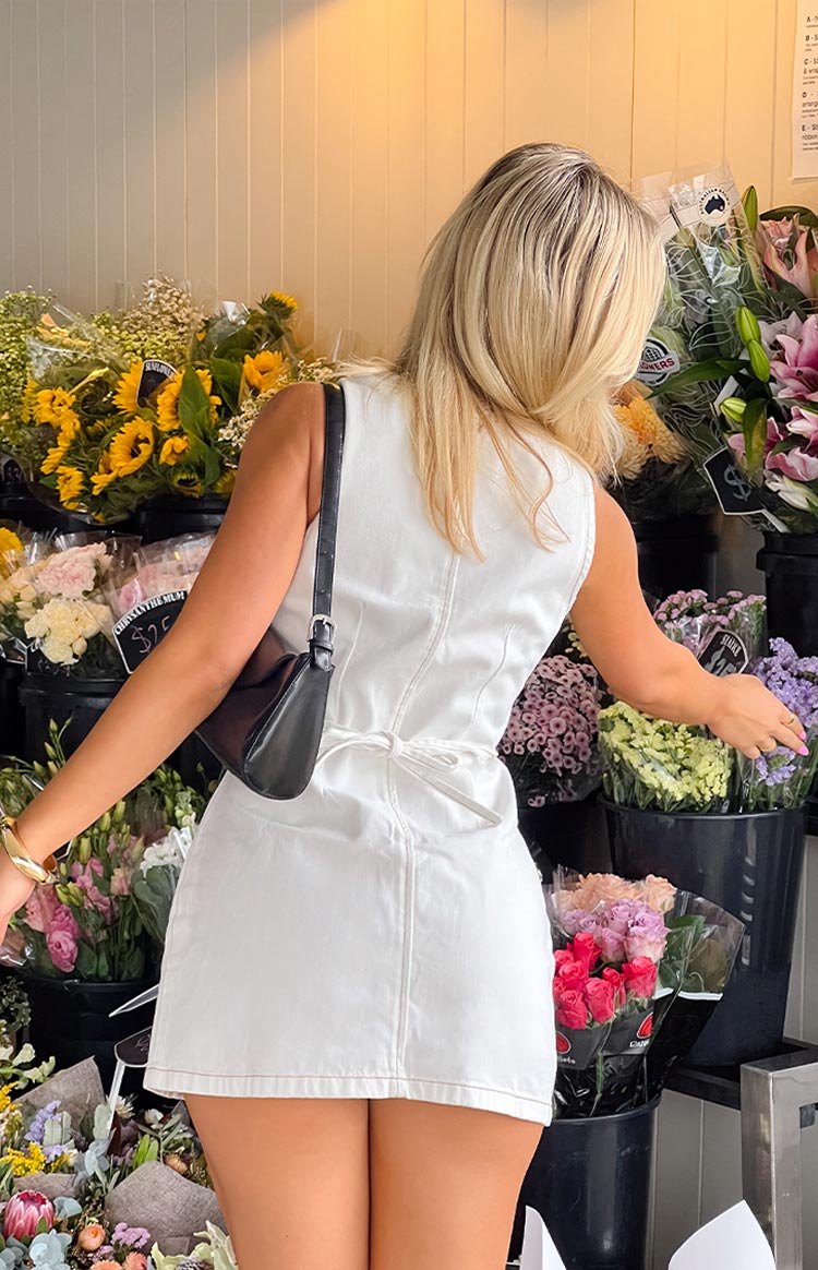 Isla White Wash Denim Mini Dress — 9