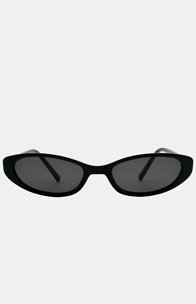 Otra Eyewear LULU Black Thin Cat Eye Sunglasses — 2