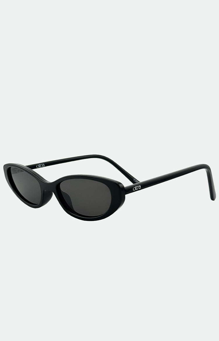 Otra Eyewear LULU Black Thin Cat Eye Sunglasses — 3