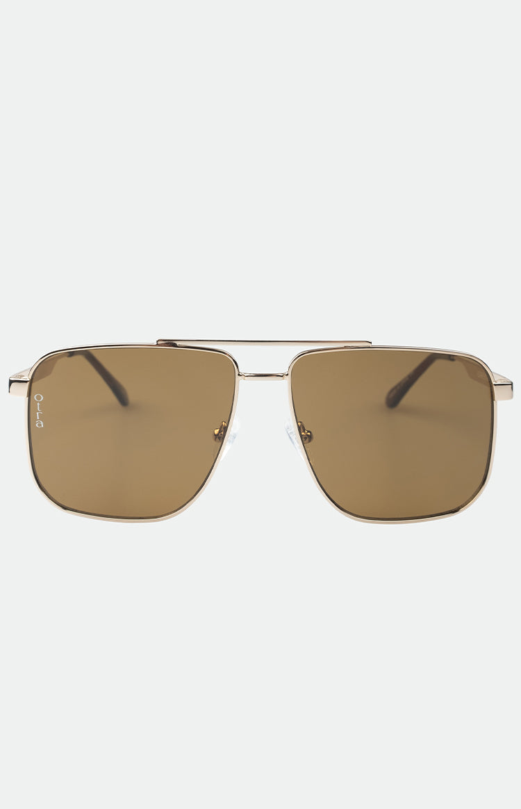 Otra Eyewear Sorrento Brown/Gold Aviator Sunglasses — 2