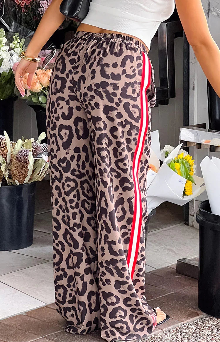 Sharly Leopard Red Racer Stripe Pants — 1