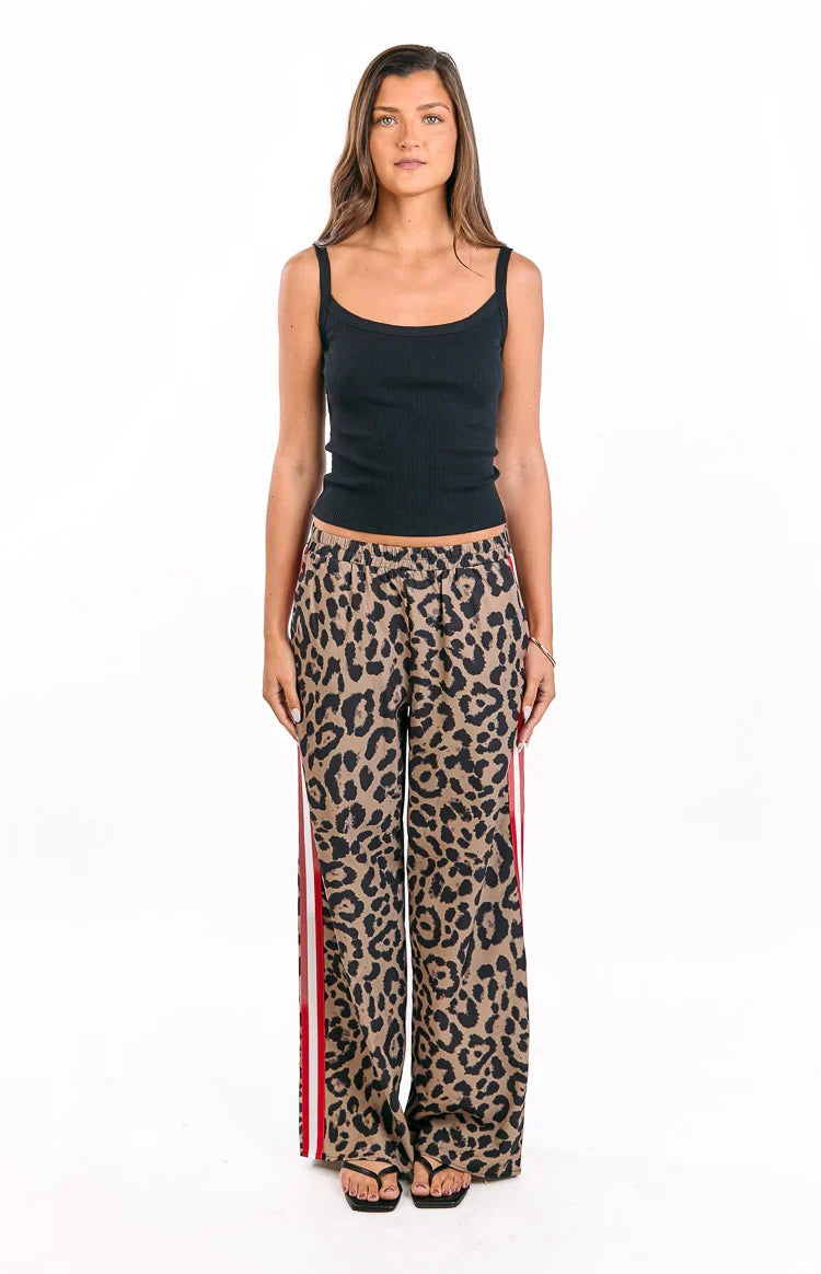 Sharly Leopard Red Racer Stripe Pants — 3
